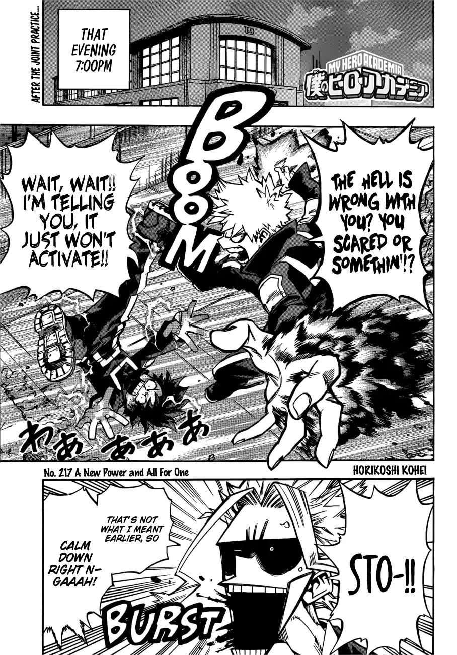 Boku No Hero Academia Chapter 217: A New Power And All For One - Picture 1