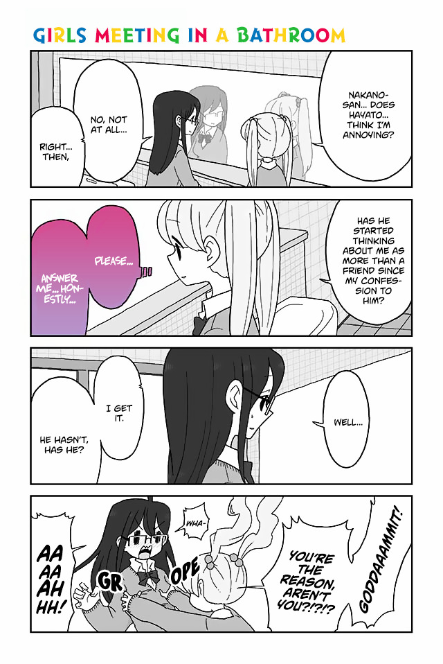 Mousou Telepathy Chapter 114 : Girls Meeting In A Bathroom - Picture 1