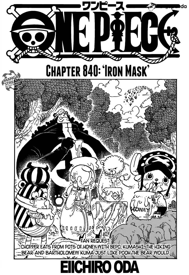 One Piece Chapter 840 : Iron Mask - Picture 1