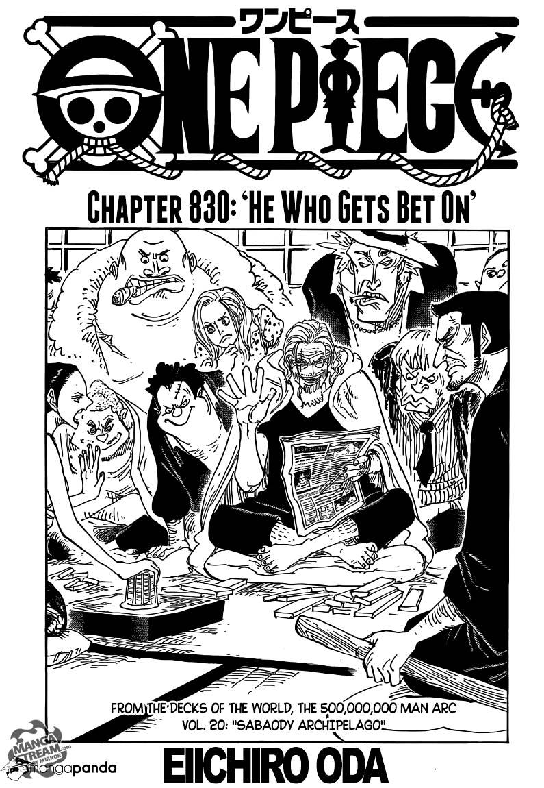 One Piece Chapter 830 : He Who Gets Bet On - Picture 1