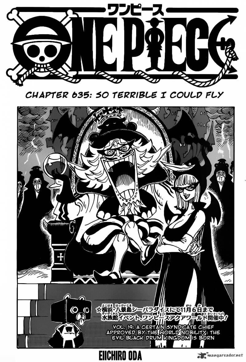 One Piece Chapter 635 : So Grotesque I Could Fly - Picture 1
