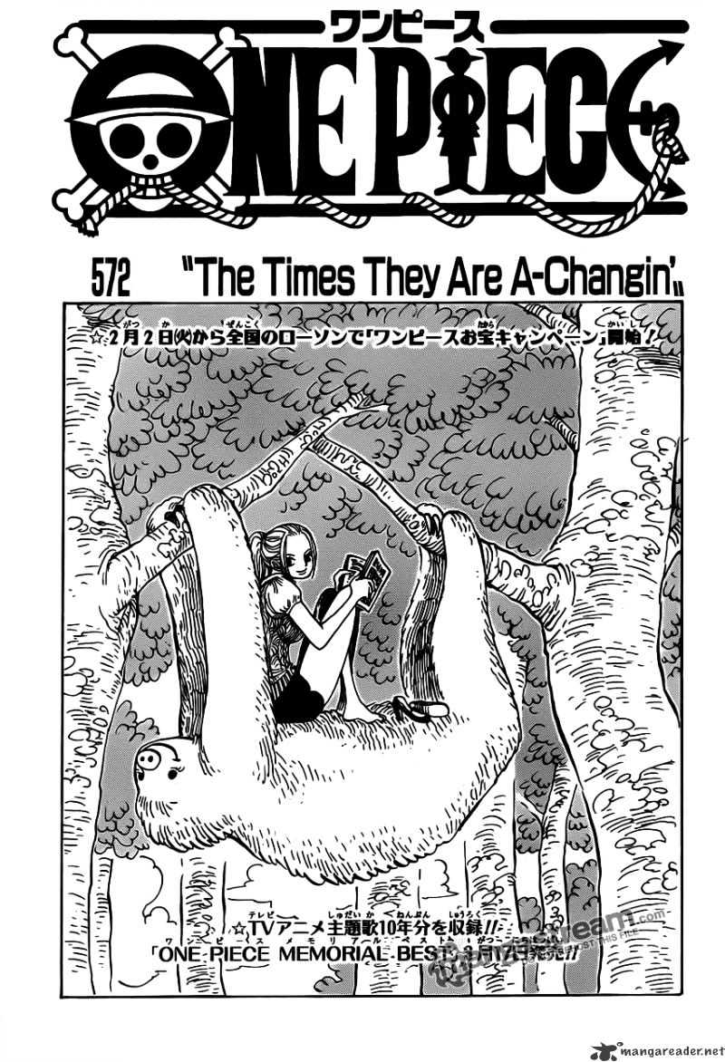 One Piece Chapter 572 : The Times, They Are A-Changing - Picture 1
