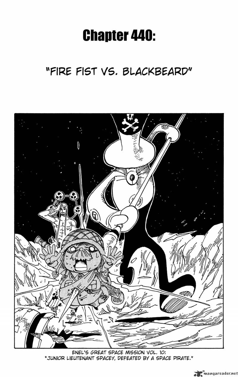 One Piece Chapter 440 : Firefist Vs Blackbeard - Picture 1
