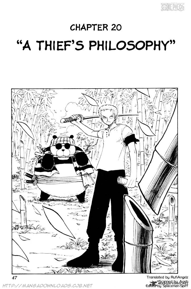 One Piece Chapter 20 : A Thiefs Philosophy - Picture 1