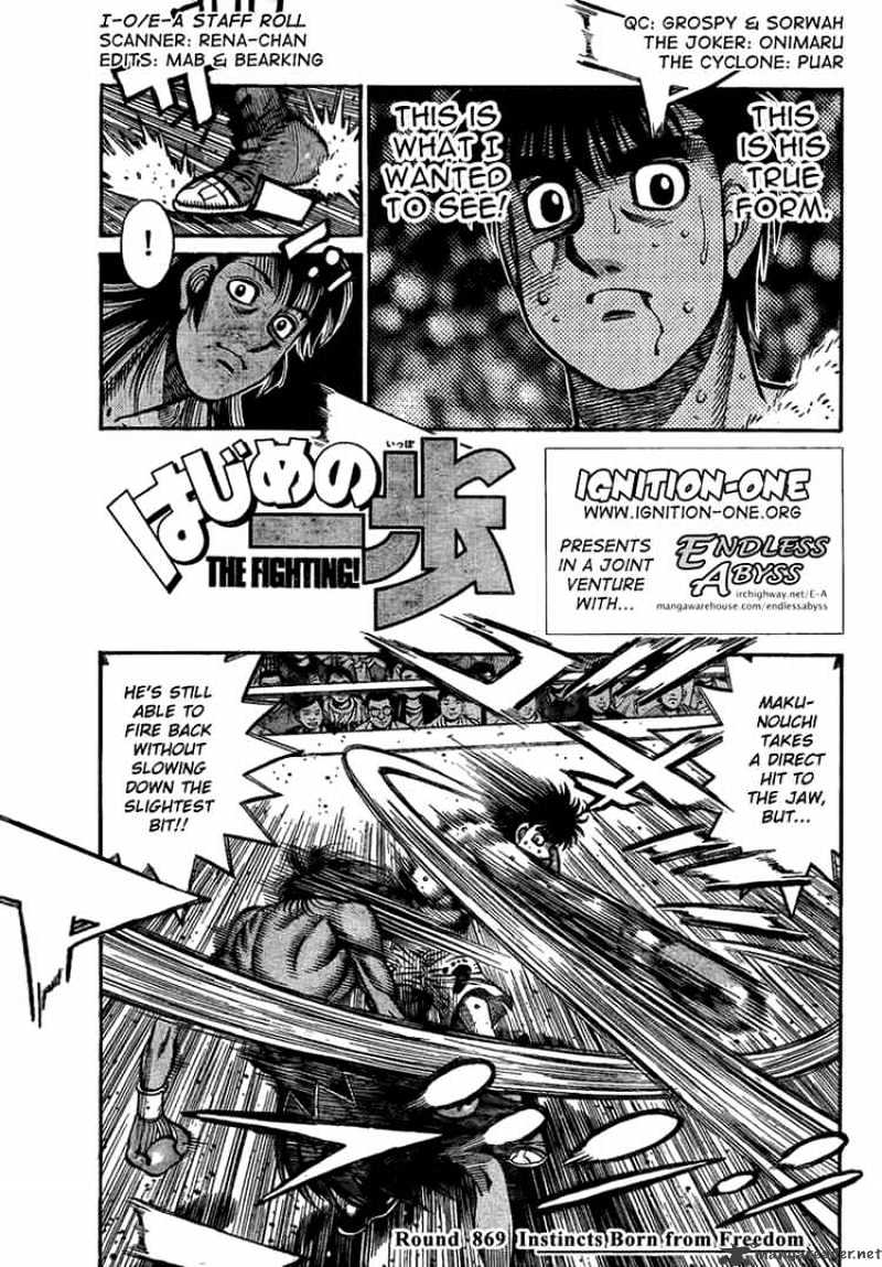 Hajime No Ippo Chapter 869 : Instincts Born From Freedom - Picture 1