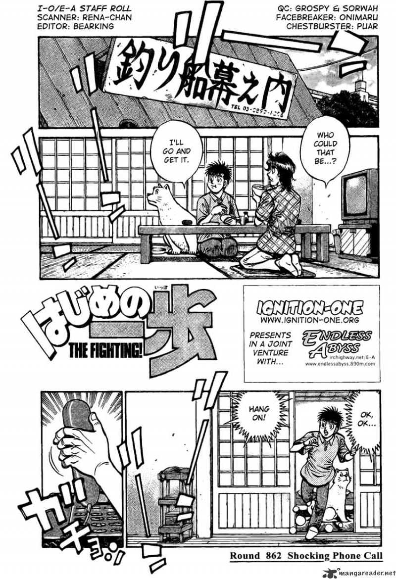 Hajime No Ippo Chapter 862 : Shocking Phone Call - Picture 1