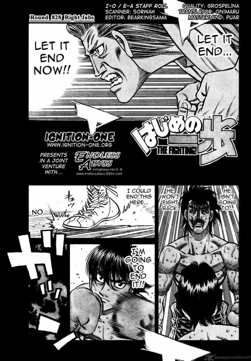 Hajime No Ippo Chapter 828 : Right Jabs - Picture 1