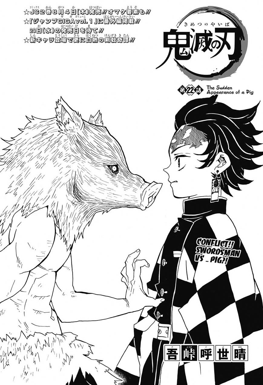 Kimetsu No Yaiba Chapter 22 : The Sudden Appearance Of A Pig - Picture 1