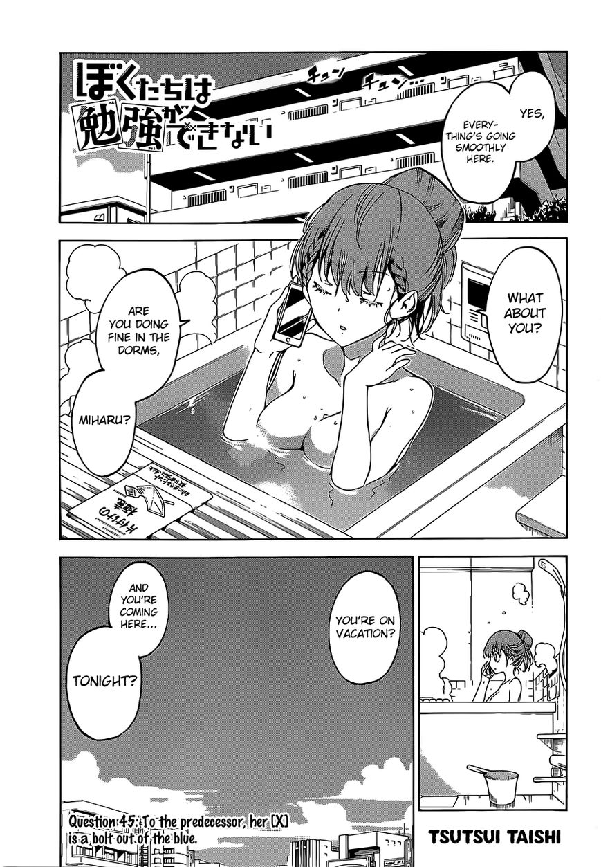 Bokutachi Wa Benkyou Ga Dekinai Chapter 45 : To The Predecessor, Her [X] Is A Bolt Out Of The Blue - Picture 1
