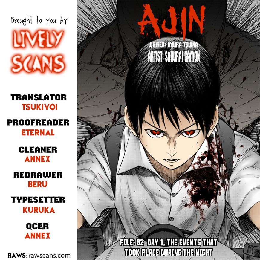 Ajin Chapter 2 : File: 02: Day 1, The Events That Took Place During The Night - Picture 1