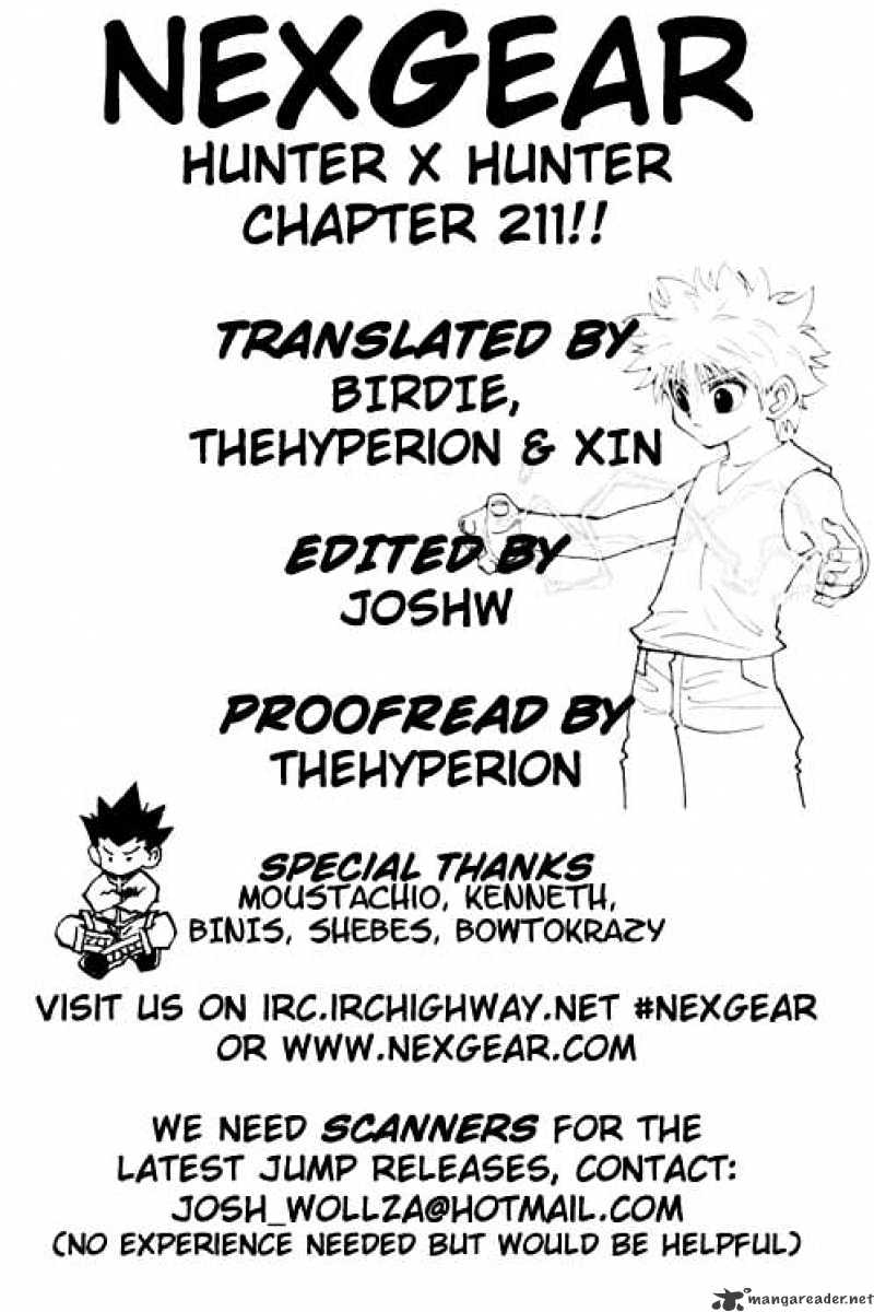 Hunter X Hunter Chapter 211 : Toichi - Picture 1