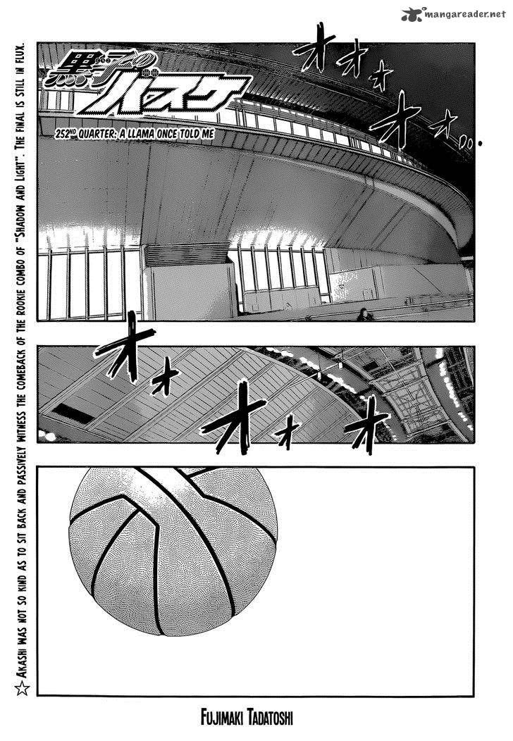 Kuroko No Basket Vol.23 Chapter 252 : A Llama Once Told Me - Picture 1