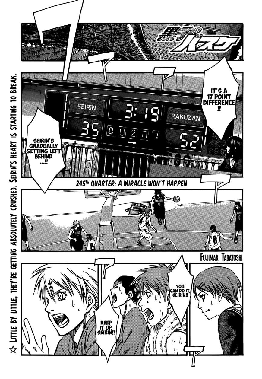 Kuroko No Basket Vol.23 Chapter 245 : A Miracle Won't Happen - Picture 1