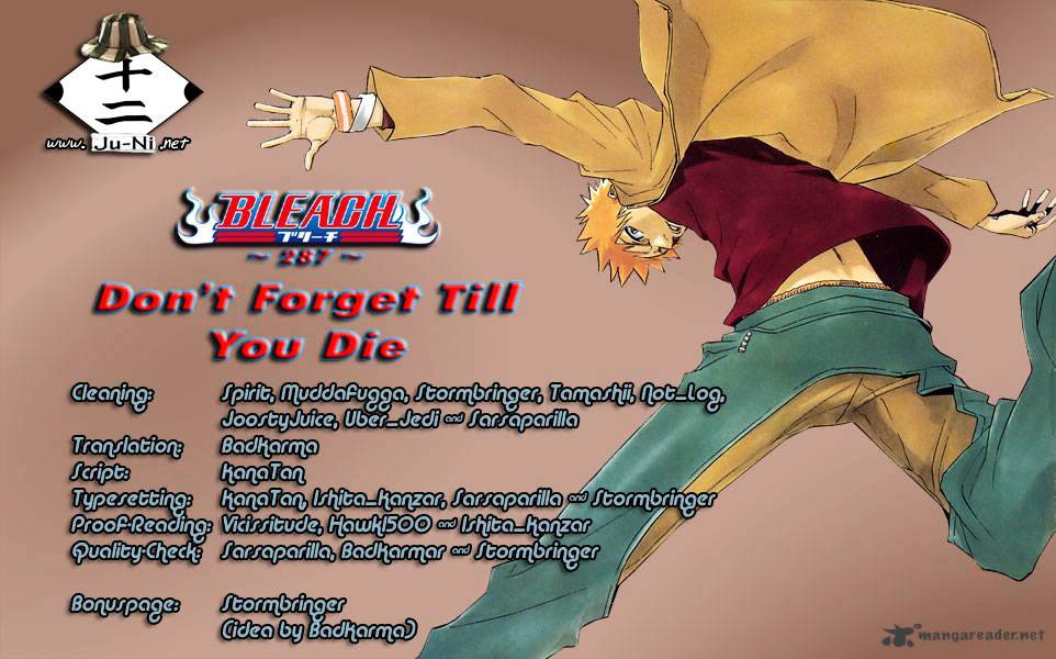 Bleach Chapter 287 : Don't Forgot Till You Die - Picture 1