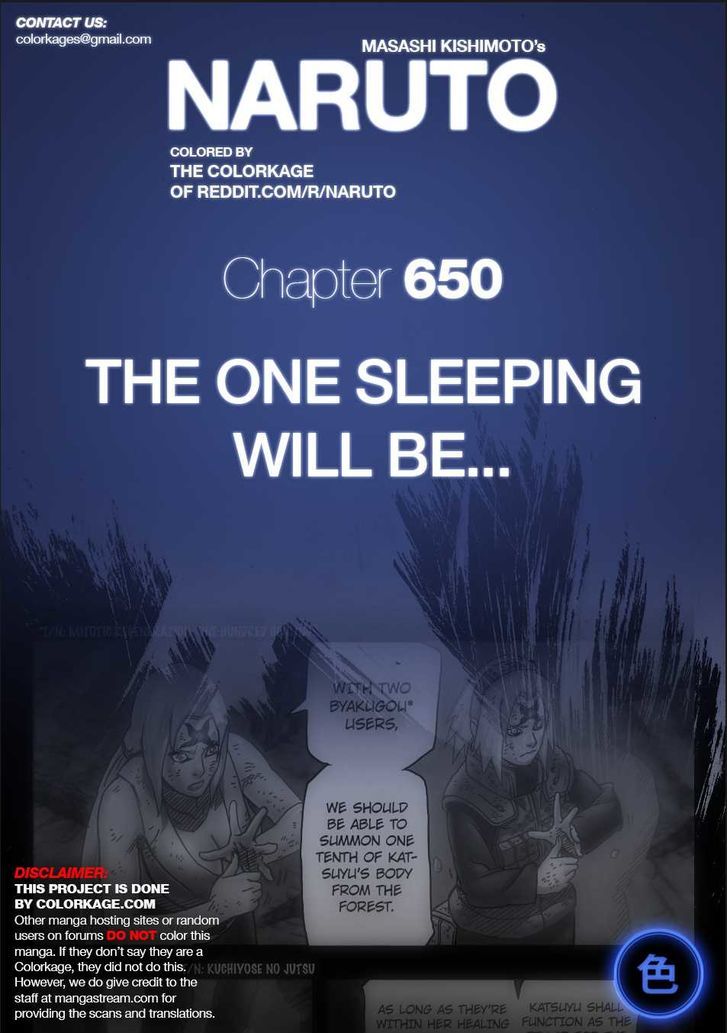 Naruto Vol.68 Chapter 650.1 : The One Sleeping Will Be... - Picture 1