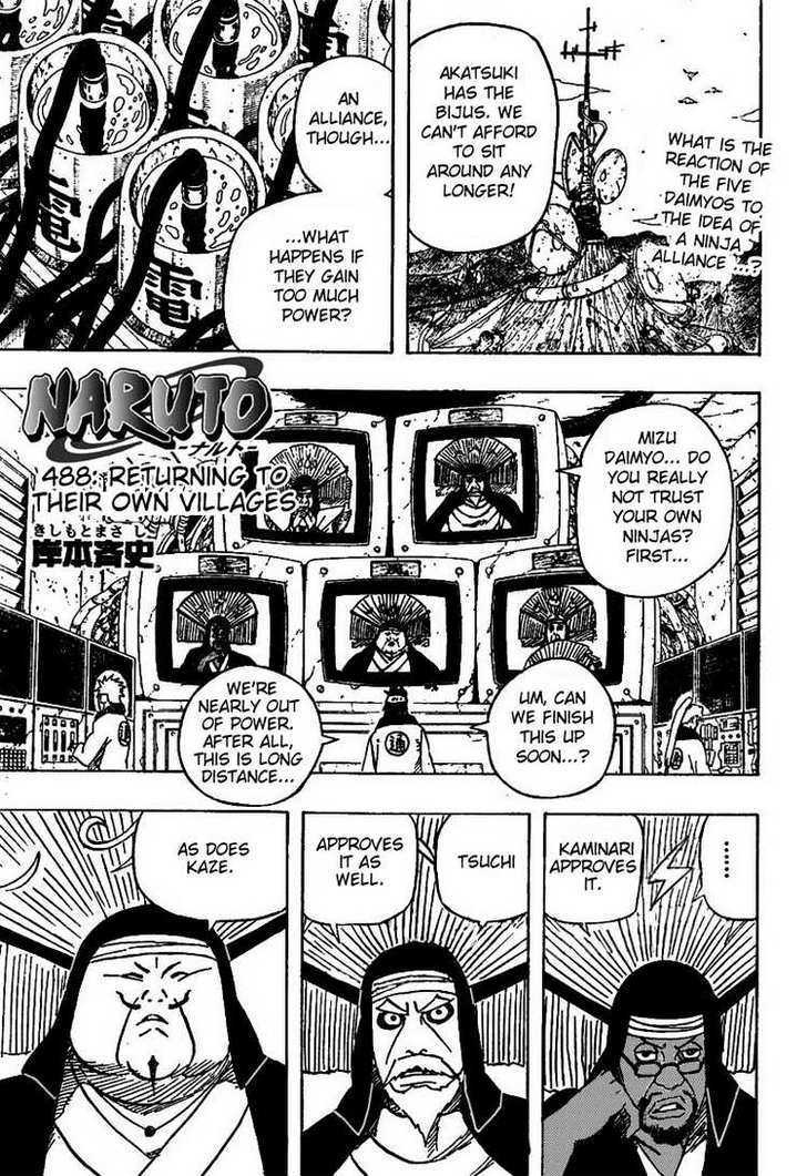 Naruto Vol.52 Chapter 488 : Returning To Their Own Villages - Picture 1