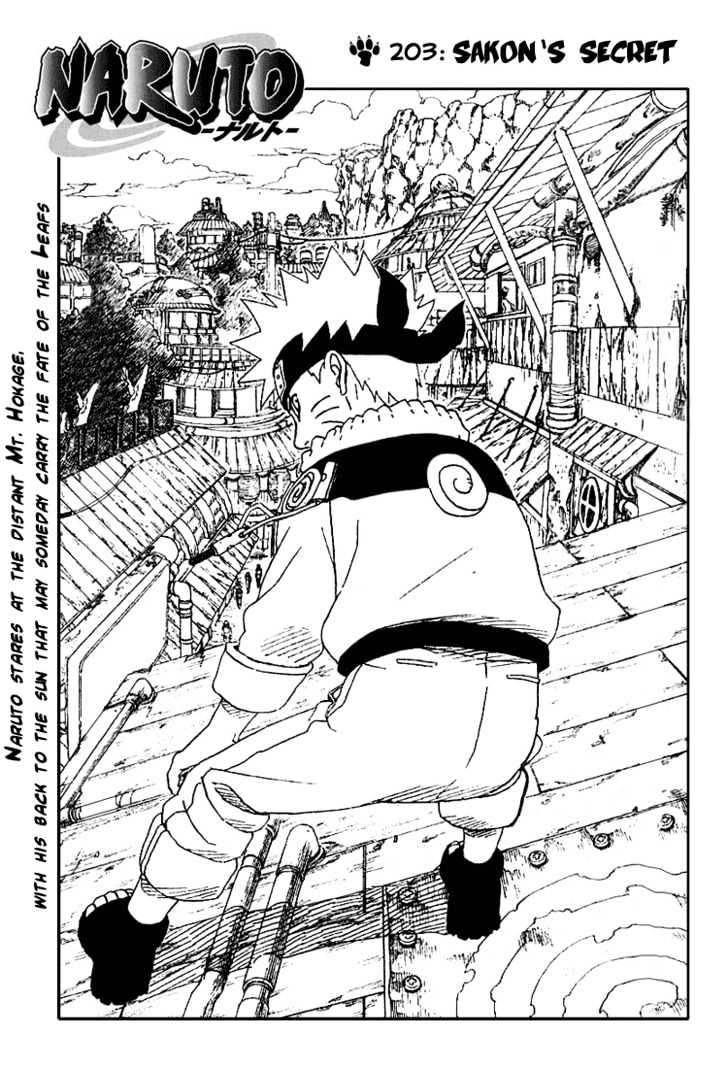 Naruto Vol.23 Chapter 203 : Sakon's Secret - Picture 1